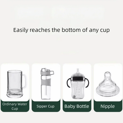 Electric Silicone Baby Bottle Brush Set – Straw & Nipple Cleaner, Waterproof, Long Handled