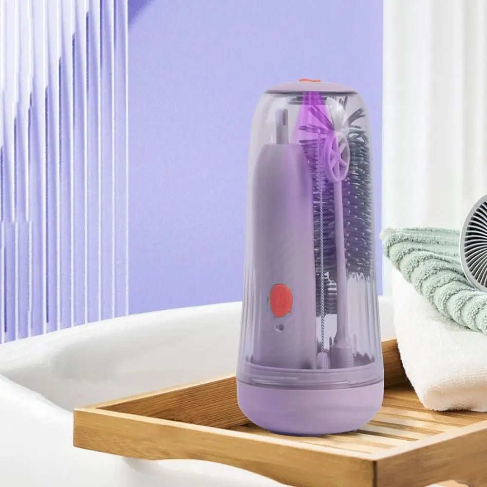 Electric Silicone Baby Bottle Brush Set – Straw & Nipple Cleaner, Waterproof, Long Handled