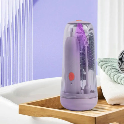 Electric Silicone Baby Bottle Brush Set – Straw & Nipple Cleaner, Waterproof, Long Handled