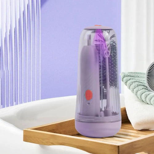 Electric Silicone Baby Bottle Brush Set – Straw & Nipple Cleaner, Waterproof, Long Handled